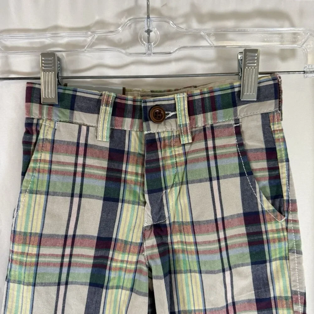New Gap Chino Pants Boys 2 Years Mulitcolor Plaid Button Zip